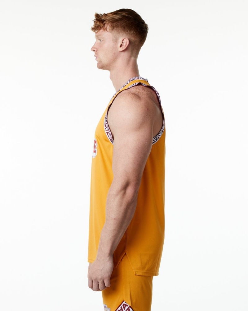 Marigold Alphalete Varsity Basketball Jersey Men's Stringers | 7869154-GQ