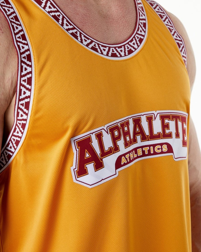 Marigold Alphalete Varsity Basketball Jersey Men's Stringers | 7869154-GQ