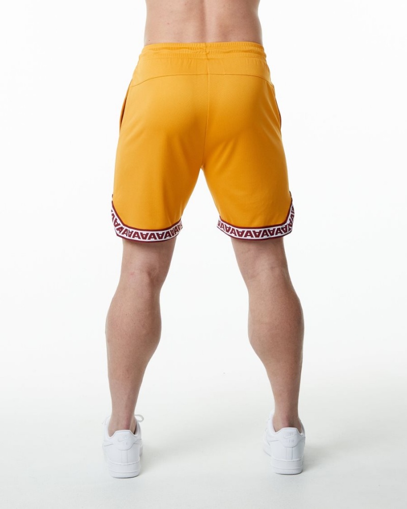 Marigold Alphalete Varsity Basketball Short 9" Men's Shorts | 5870196-UZ