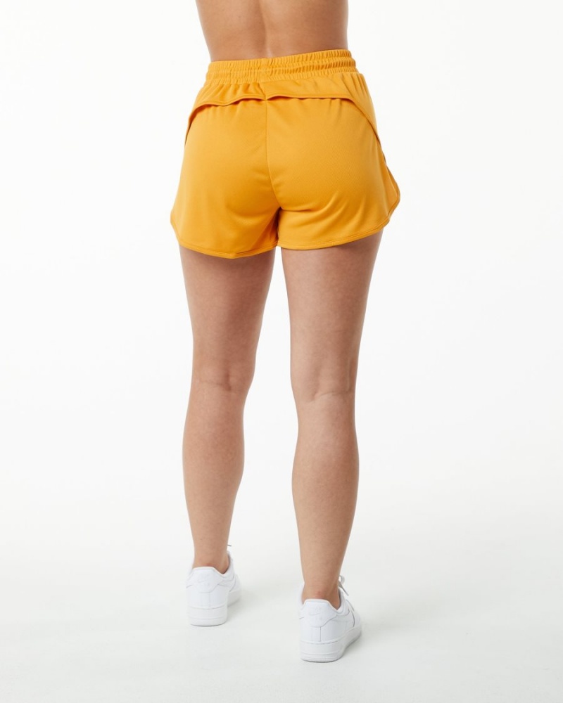 Marigold Alphalete Varsity Short 3.25" Women's Shorts | 1724085-FS