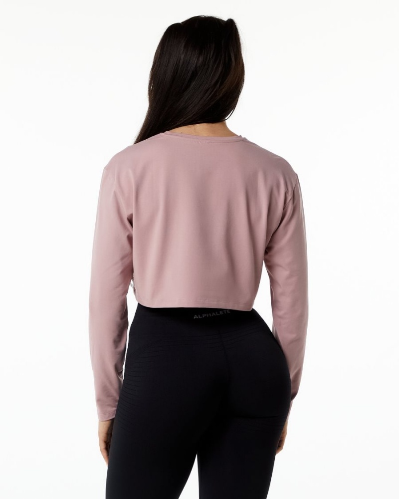 Mauve Alphalete Core LS Crop Women's Long Sleeve | 3506724-GT