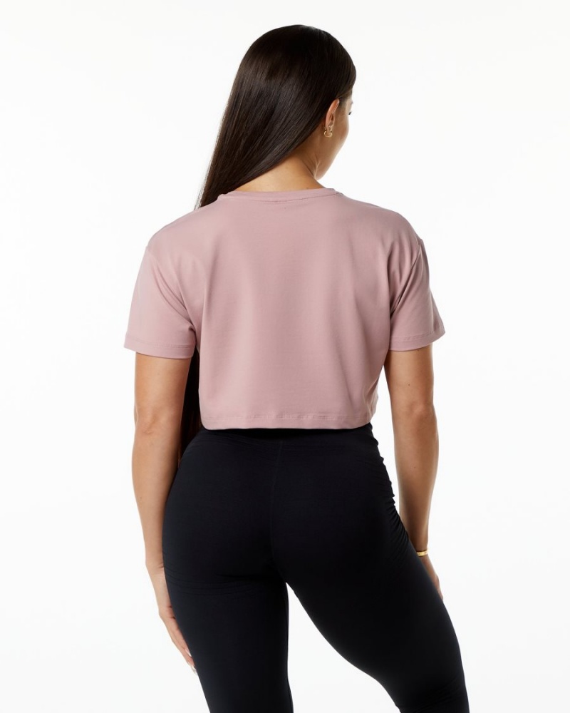 Mauve Alphalete Dynasty Crop Women's Shirts | 3917264-RY