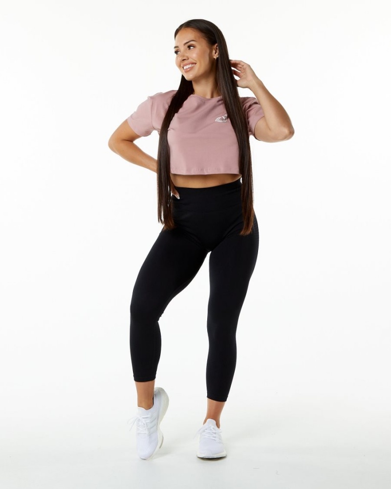 Mauve Alphalete Dynasty Crop Women's Shirts | 3917264-RY