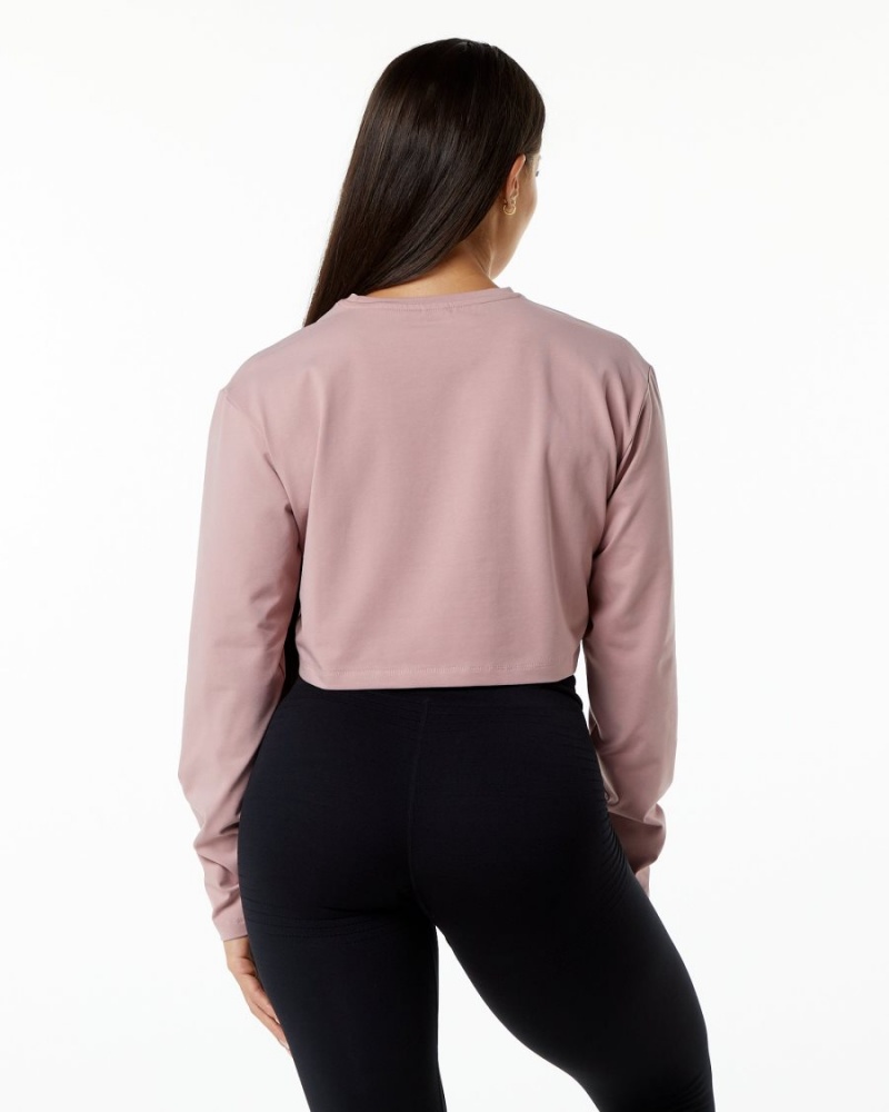 Mauve Alphalete Dynasty LS Crop Women's Long Sleeve | 1529760-VH