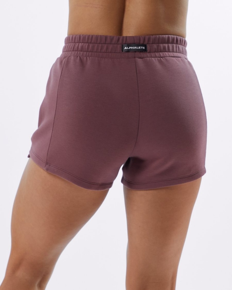 Mauve Alphalete ELMTS Athletic Short 3.5" Women's Shorts | 4176293-OU