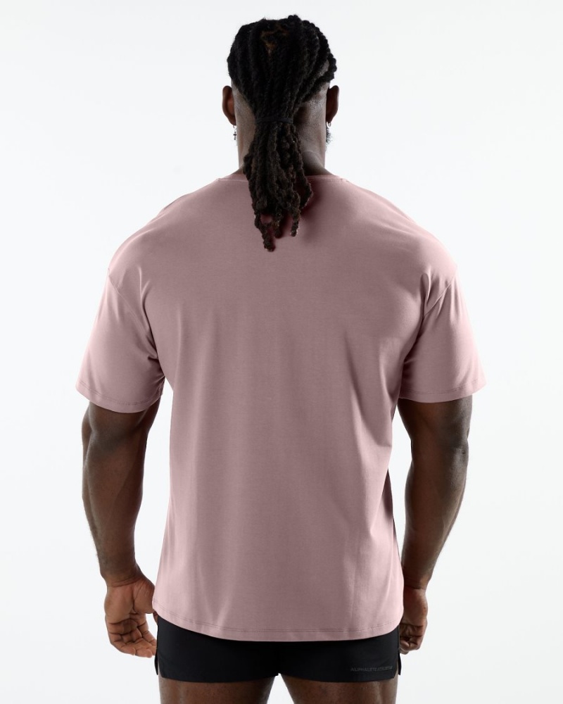 Mauve Alphalete Emblem Tee Men's Shirts | 9034268-AJ