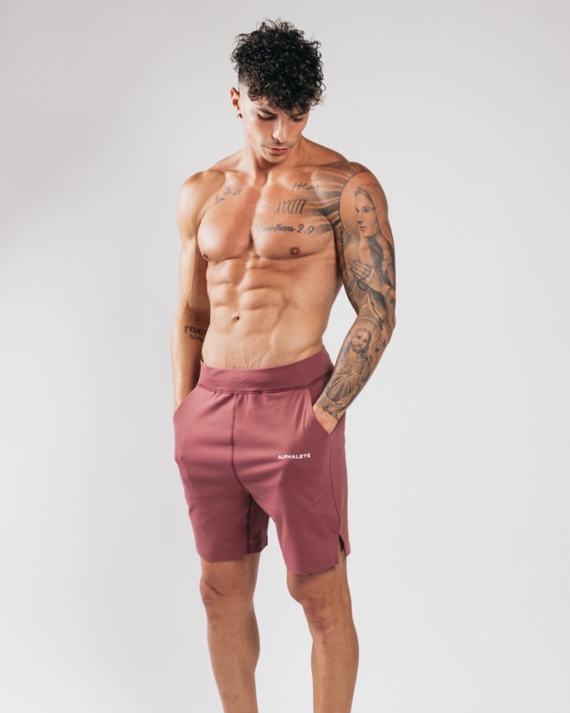 Mauve Alphalete Trace Short 8" Men's Shorts | 3018627-UK