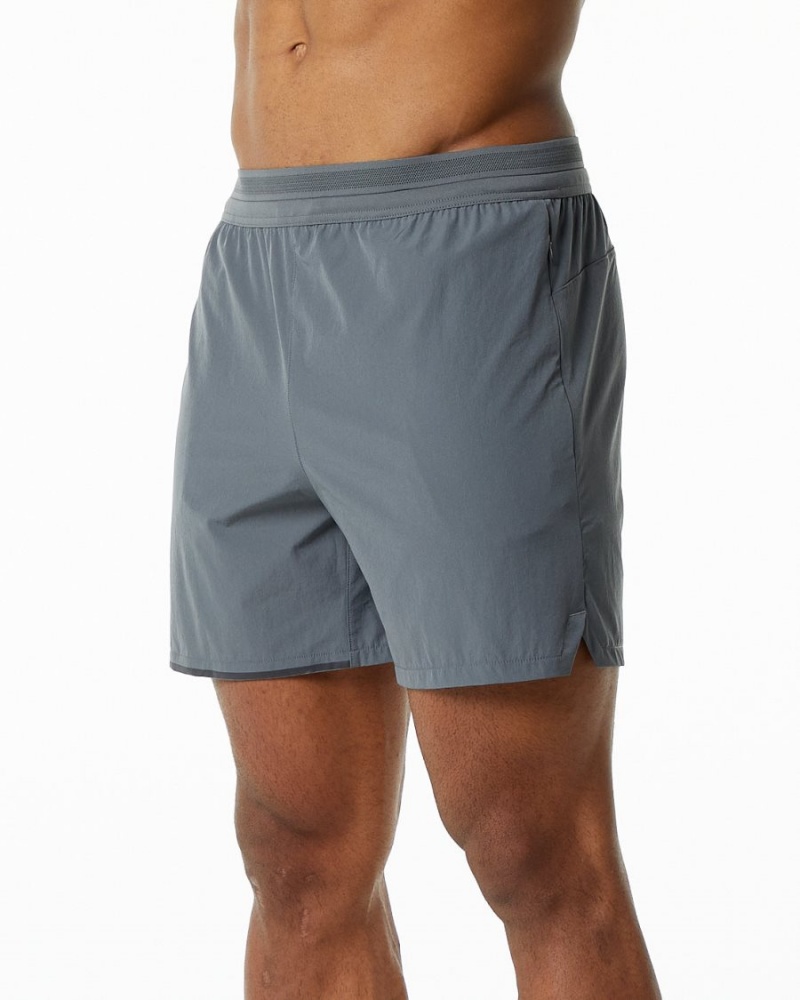 Medium Grey Alphalete Studio Short 6" Men's Shorts | 0271869-YM