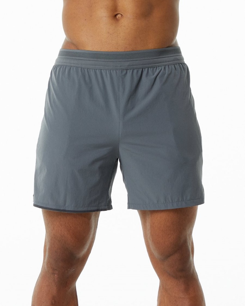 Medium Grey Alphalete Studio Short 6" Men\'s Shorts | 0271869-YM