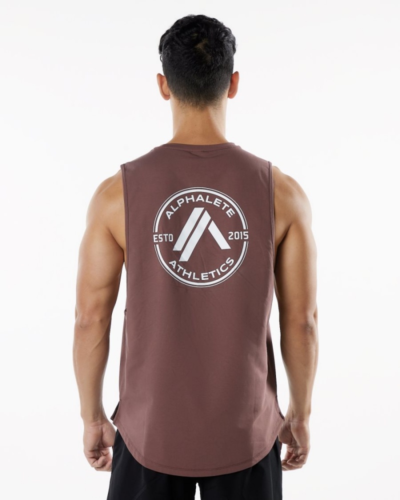 Merlot Alphalete Dynasty Tank Men's Tanks | 9586423-YM