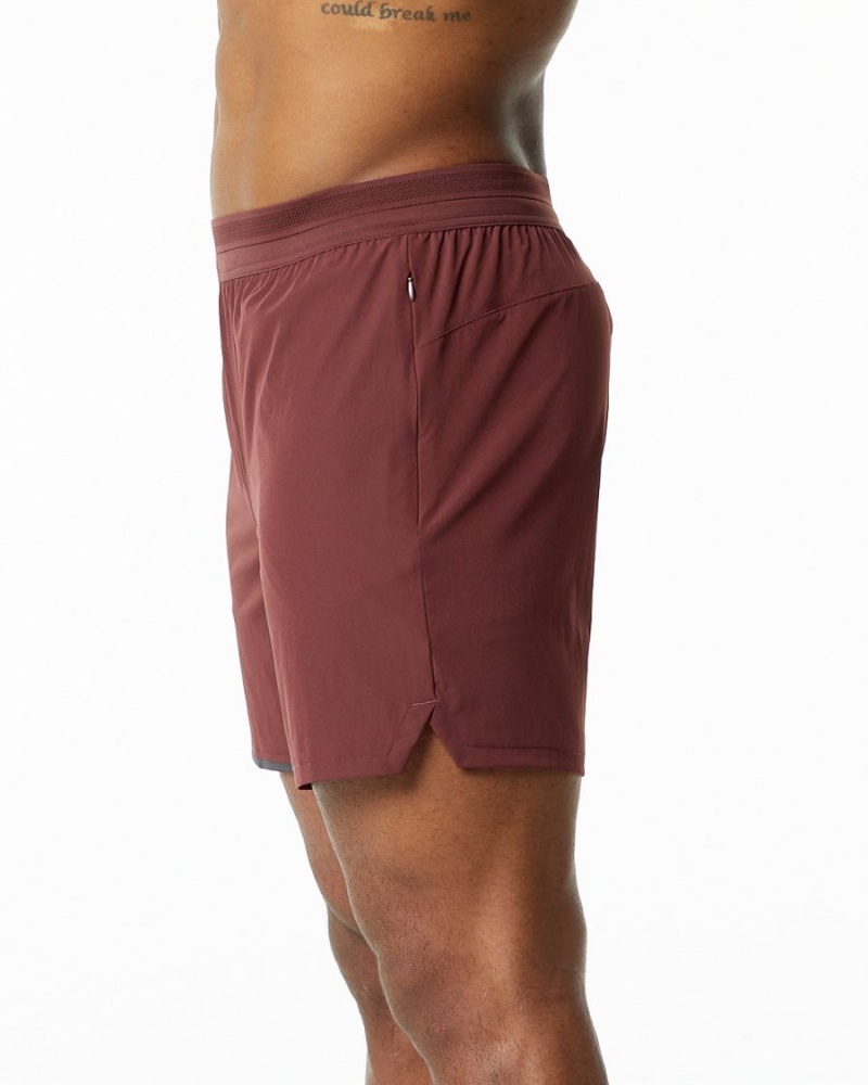 Merlot Alphalete Studio Short 6" Men's Shorts | 2546870-JX