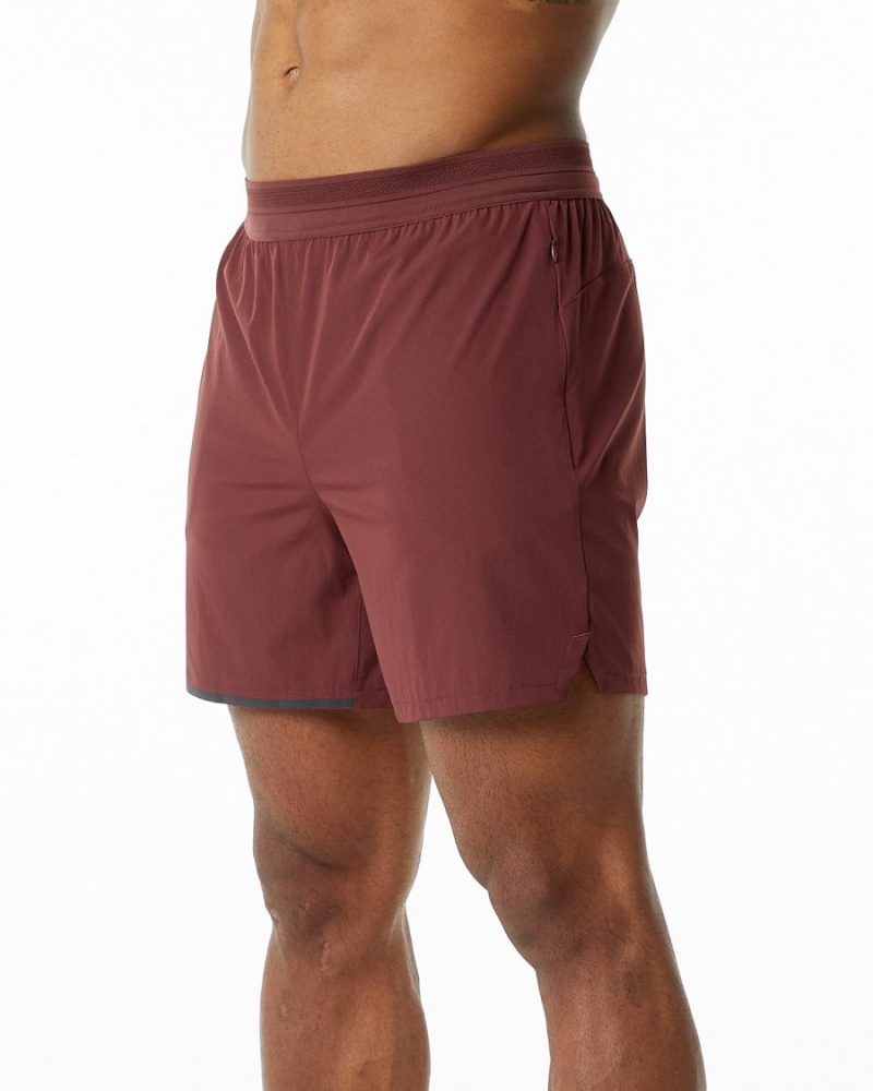 Merlot Alphalete Studio Short 6" Men's Shorts | 2546870-JX