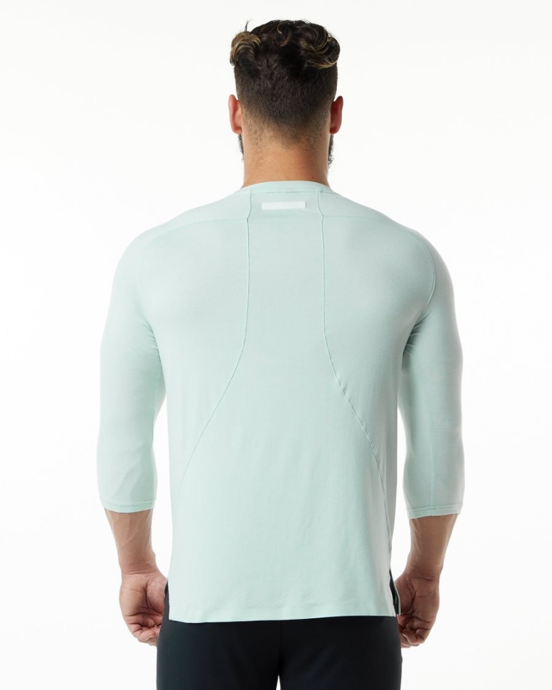 Mirage Blue Alphalete Evo 3/4 Sleeve Tee Men's Shirts | 6837904-SM