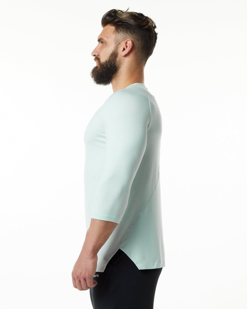 Mirage Blue Alphalete Evo 3/4 Sleeve Tee Men's Shirts | 6837904-SM