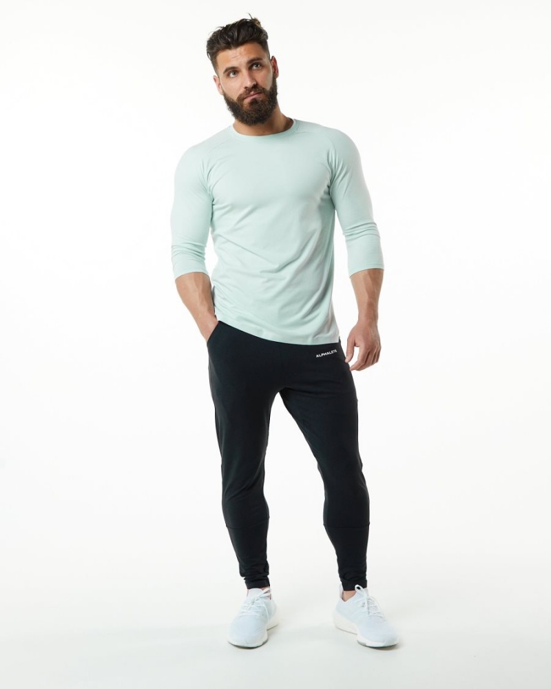 Mirage Blue Alphalete Evo 3/4 Sleeve Tee Men's Shirts | 6837904-SM