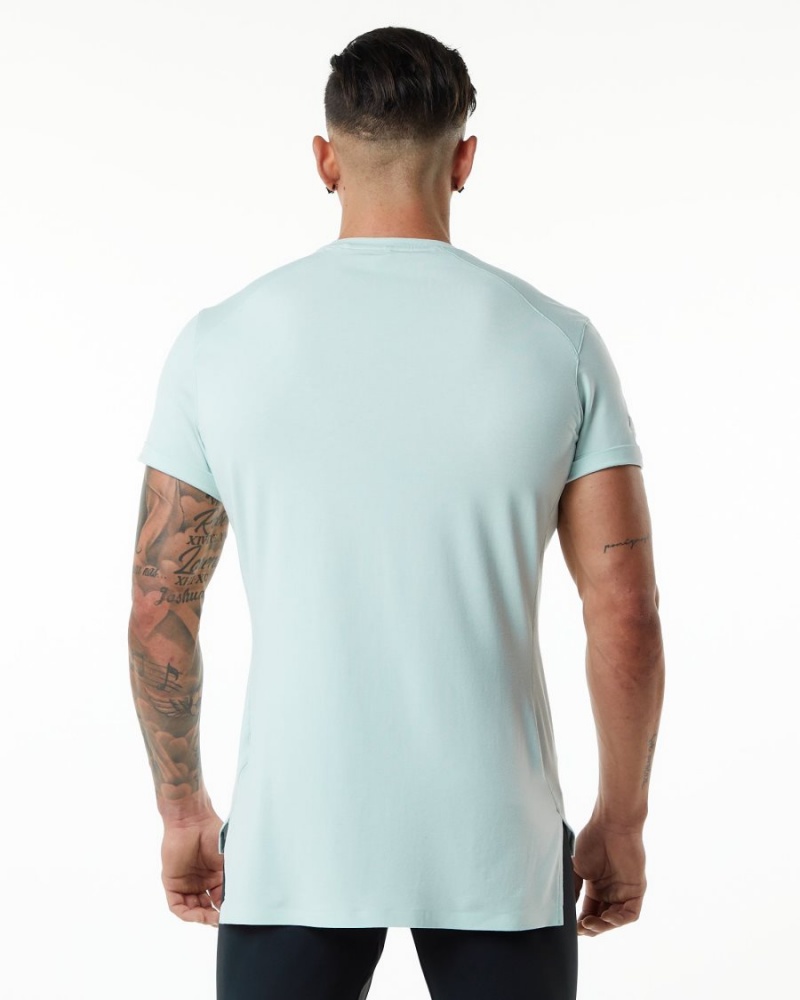 Mirage Blue Alphalete Evo Pocket Tee Men's Shirts | 4136250-LZ