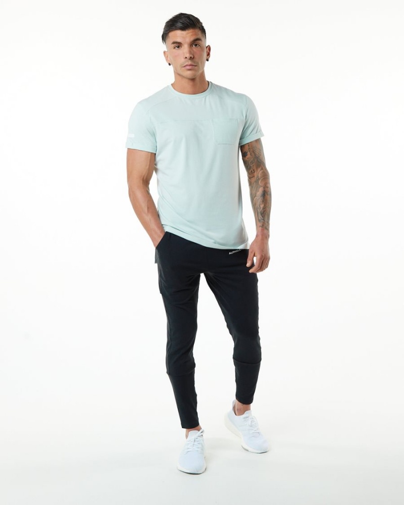 Mirage Blue Alphalete Evo Pocket Tee Men's Shirts | 4136250-LZ