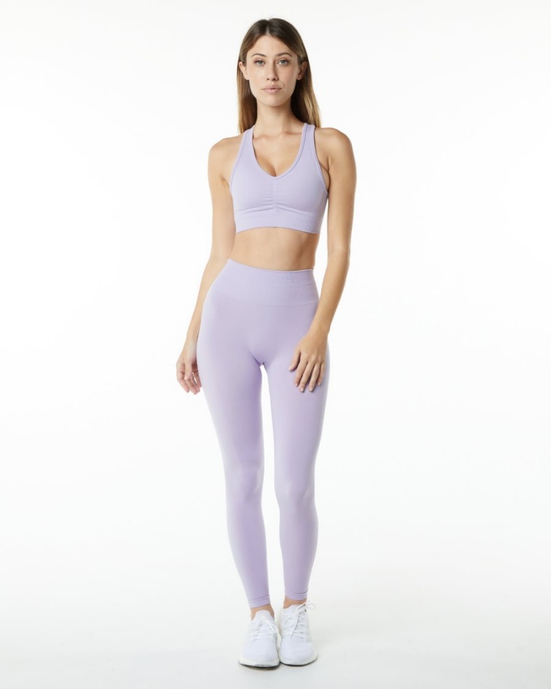 Misty Lilac Alphalete Amplify Bra Women's Sports Bra | 0814795-WF