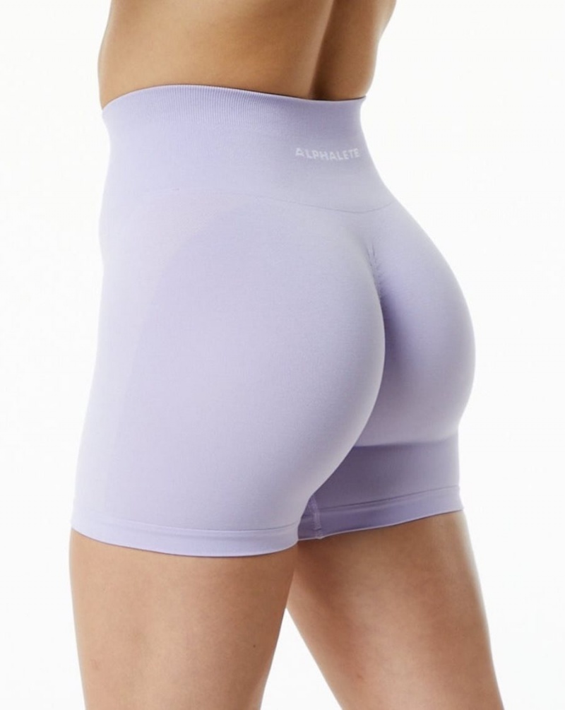 Misty Lilac Alphalete Amplify Short 4.5" Women\'s Shorts | 2915307-YS