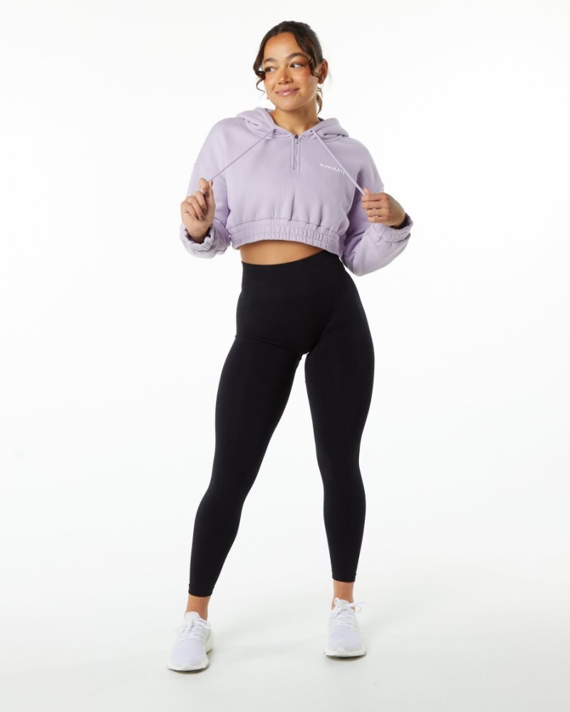 Misty Lilac Alphalete Classic Capital Crop Hoodie Women's Hoodie | 5974386-SL