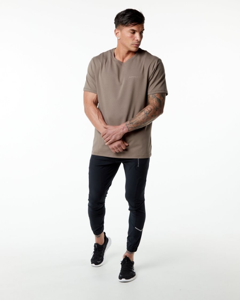 Mocha Alphalete Classic Tee Men's Shirts | 3650241-CF