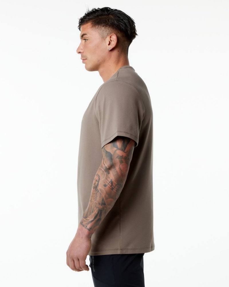 Mocha Alphalete Classic Tee Men's Shirts | 3650241-CF