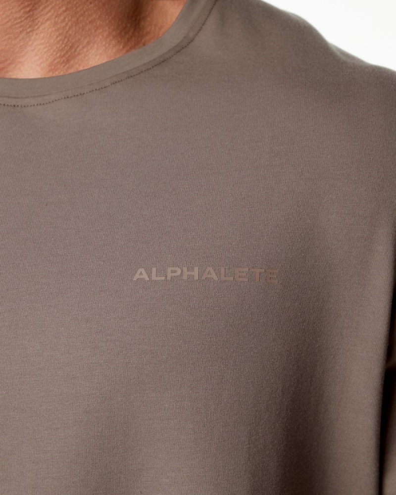 Mocha Alphalete Classic Tee Men's Shirts | 3650241-CF