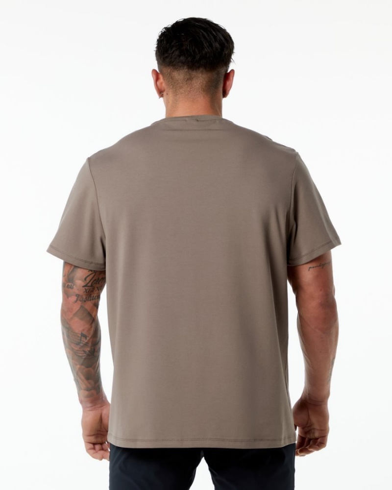 Mocha Alphalete Classic Tee Men's Shirts | 3650241-CF