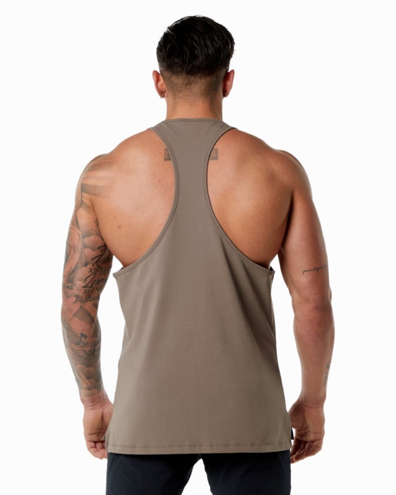 Mocha Alphalete Emblem Stringer Men's Stringers | 6735194-XC