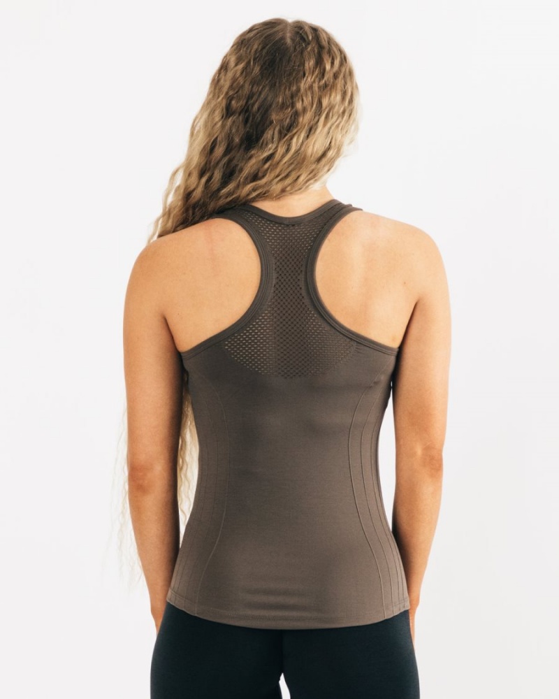 Mocha Alphalete Seamless Tank Women's Tank Top | 1763894-KU