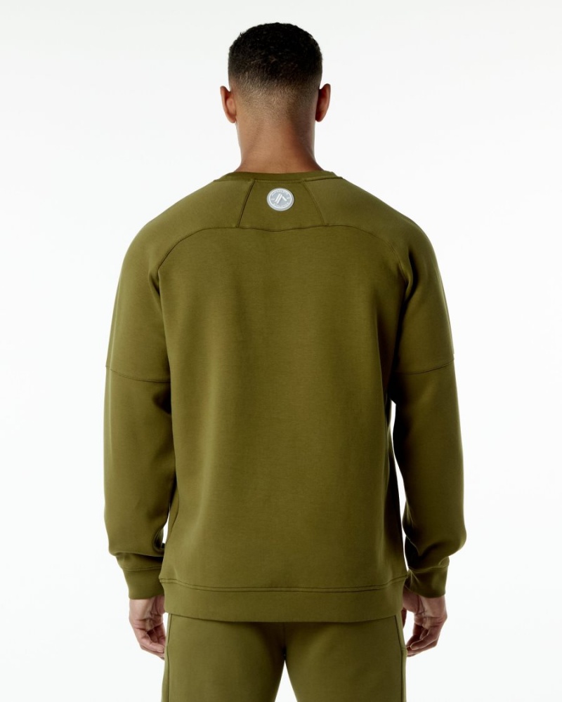 Moss Alphalete ELMTS Crewneck Sweater Men's Jackets | 5943178-JF