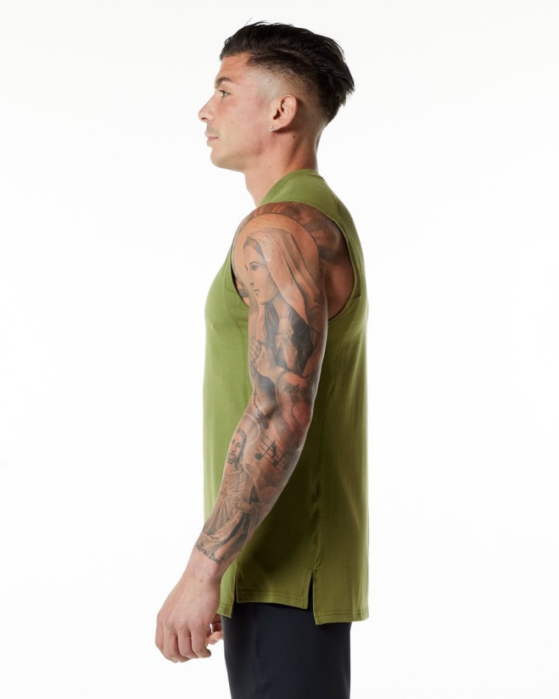 Moss Green Alphalete Evo Tank Men's Tanks | 1758930-IG