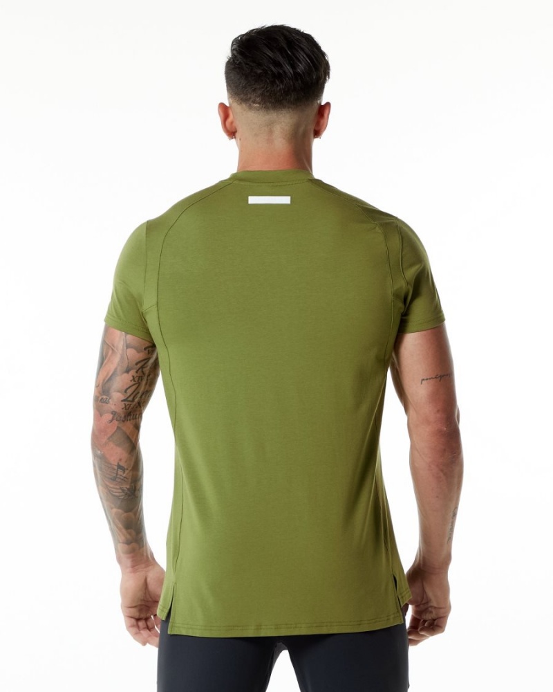 Moss Green Alphalete Evo Tee Men's Shirts | 0854391-GY