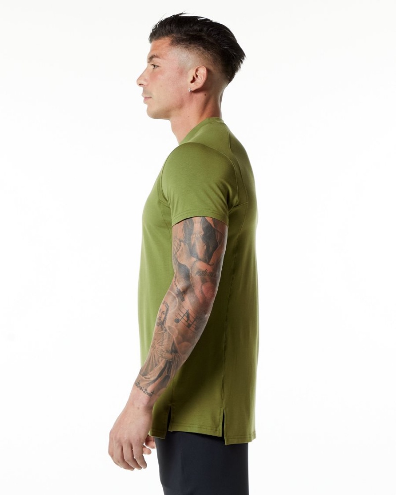 Moss Green Alphalete Evo Tee Men's Shirts | 0854391-GY