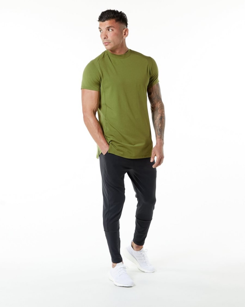 Moss Green Alphalete Evo Tee Men's Shirts | 0854391-GY