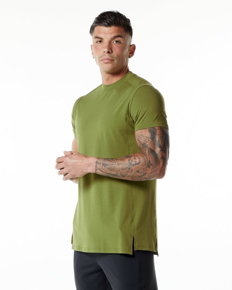 Moss Green Alphalete Evo Tee Men\'s Shirts | 0854391-GY