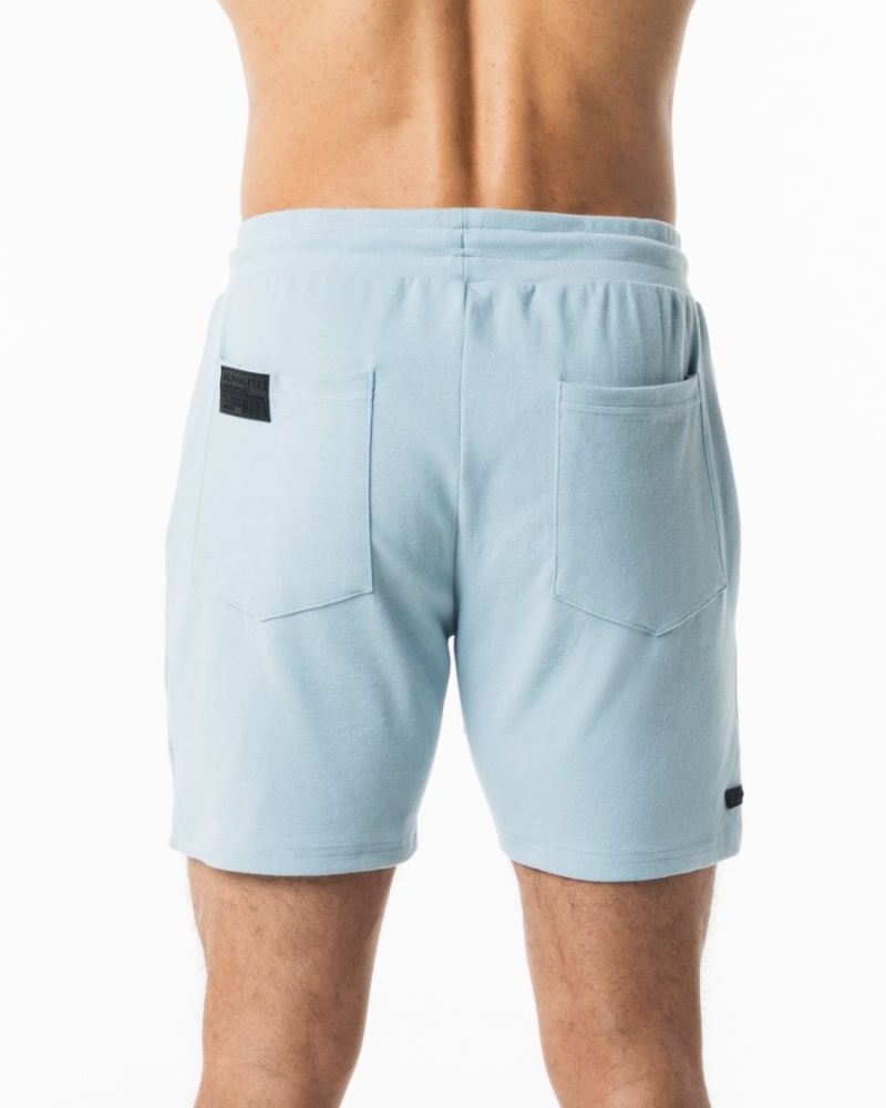 Muted Blue Alphalete Identity Short 6” Men's Shorts | 9684032-FG