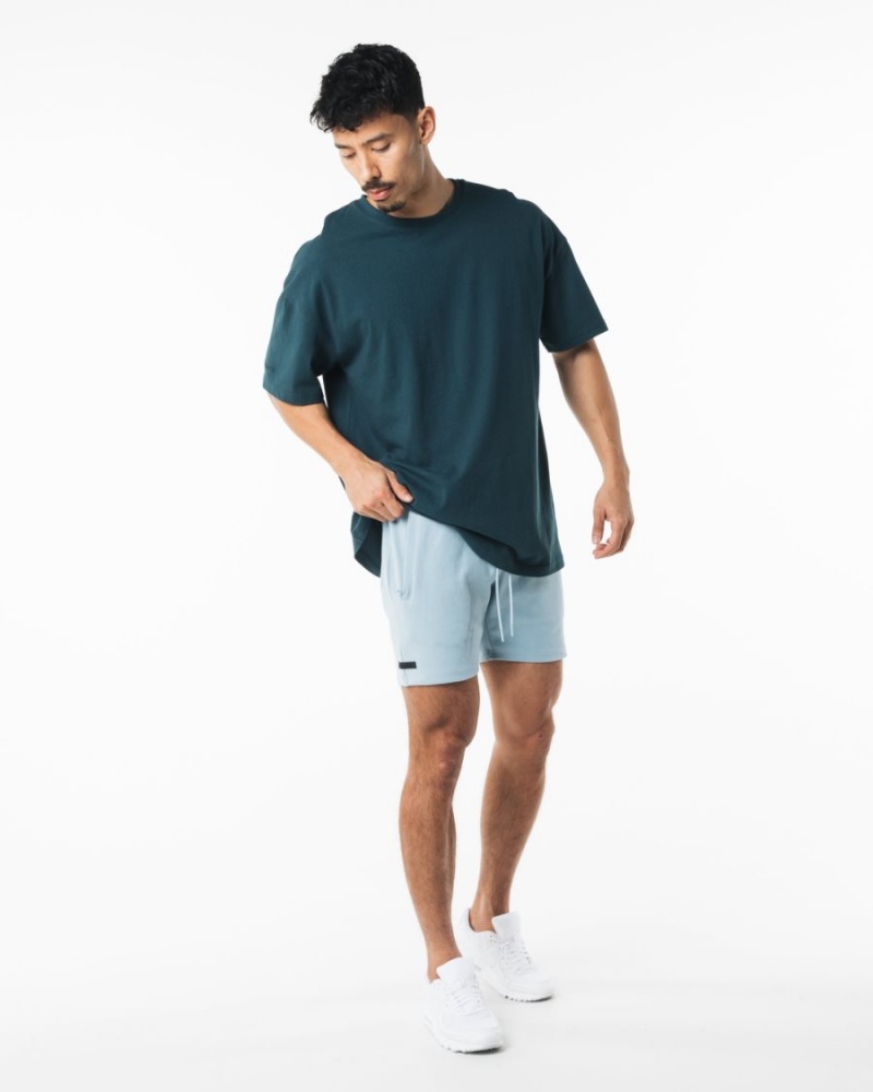 Muted Blue Alphalete Identity Short 6” Men's Shorts | 9684032-FG