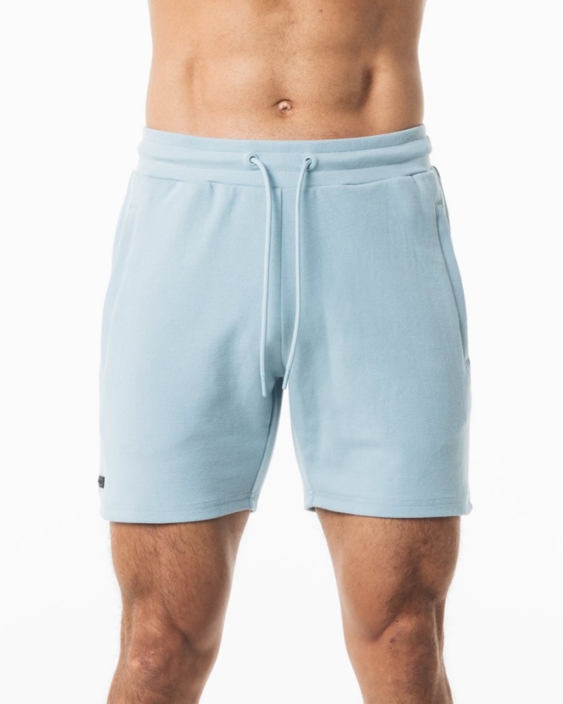 Muted Blue Alphalete Identity Short 6” Men\'s Shorts | 9684032-FG