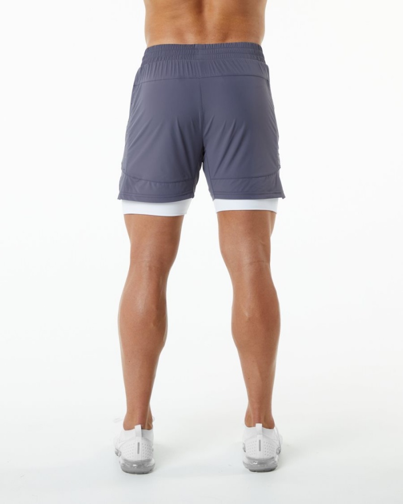 Muted Purple Alphalete Infinity Speed Short 5.5" Men's Shorts | 3490782-RP