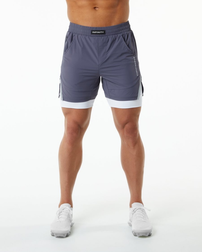 Muted Purple Alphalete Infinity Speed Short 5.5" Men's Shorts | 3490782-RP