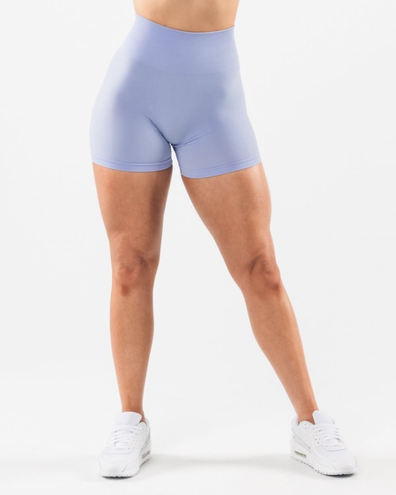 Mystic Blue Alphalete Amplify Short 4.5" Women's Shorts | 1769835-LA