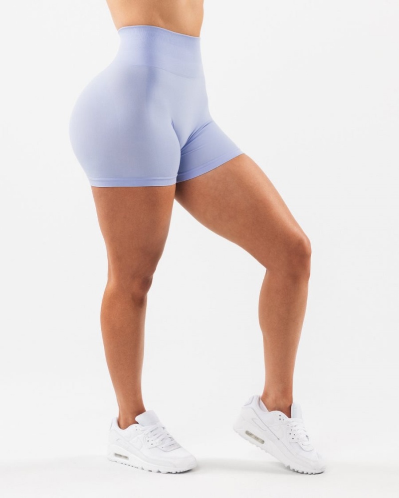 Mystic Blue Alphalete Amplify Short 4.5" Women's Shorts | 1769835-LA