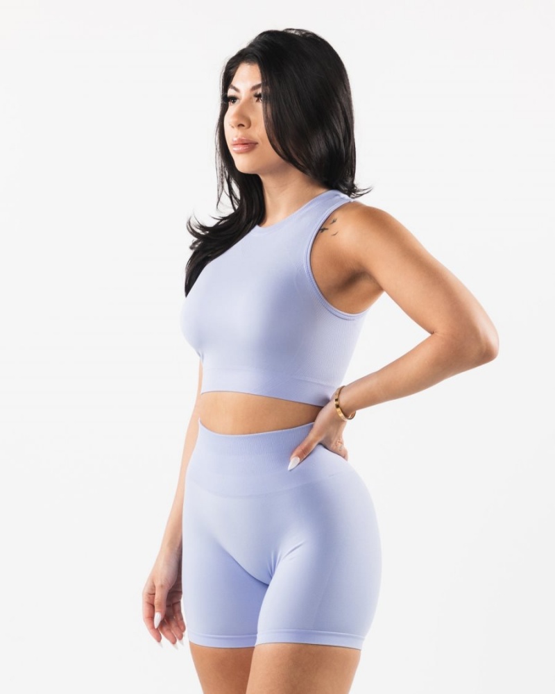 Mystic Blue Alphalete Stratus Crop Tank Women's Tank Top | 3975481-DT