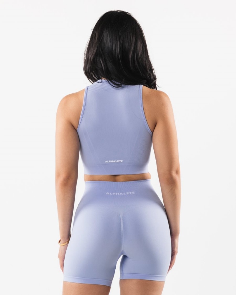 Mystic Blue Alphalete Stratus Crop Tank Women's Tank Top | 3975481-DT