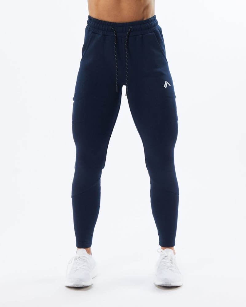 Navy Alphalete ELMTS Zip Jogger Women's Jogger | 7620495-YC