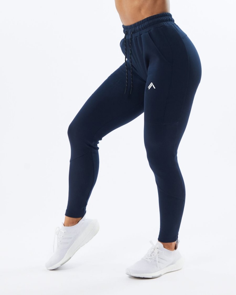 Navy Alphalete ELMTS Zip Jogger Women\'s Jogger | 7620495-YC