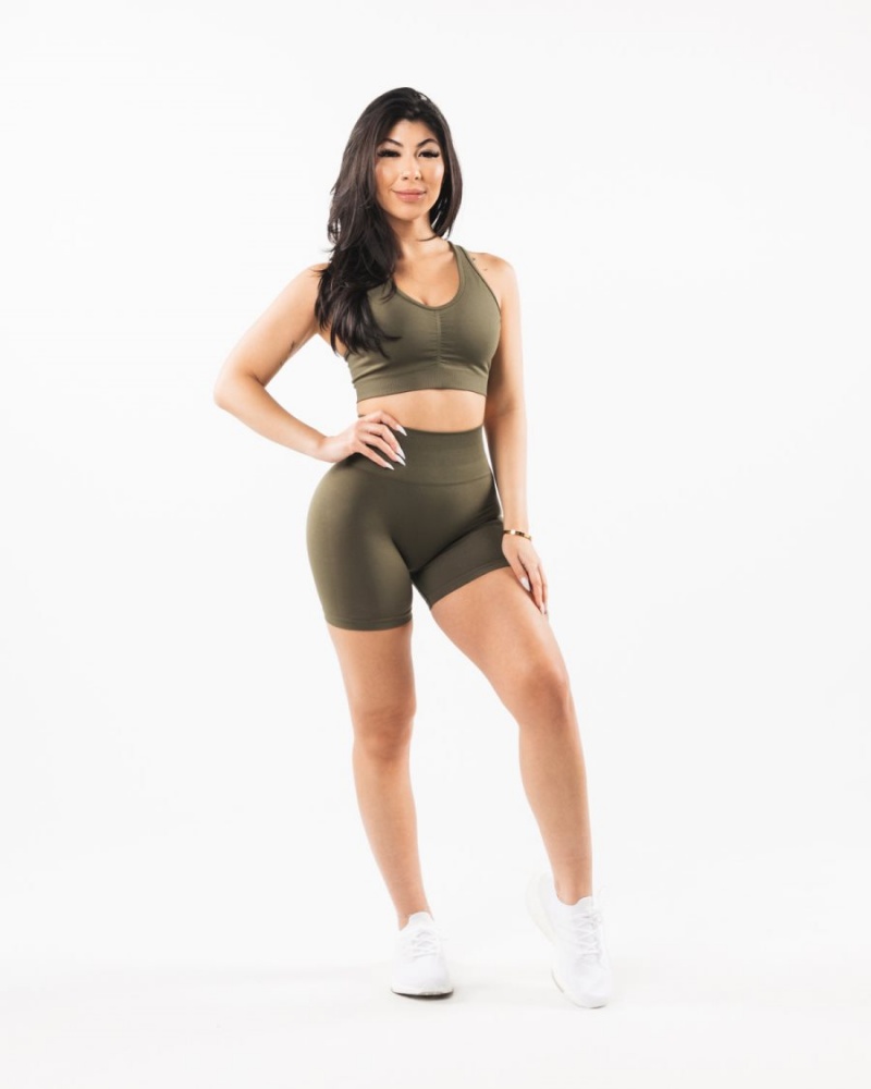 Oak Alphalete Amplify Short 4.5" Women's Shorts | 7958623-ZN