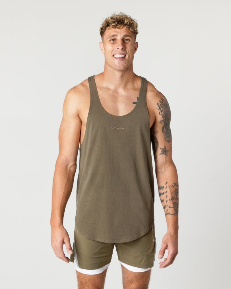 Oak Alphalete Heavy Cotton Core Stringer Men\'s Stringers | 4815932-LM