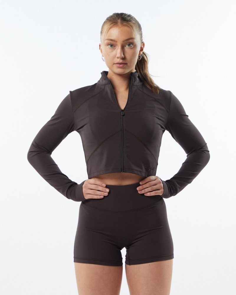 Obscure Grey Alphalete Pulse Jacket Women\'s Jackets | 8714652-SQ